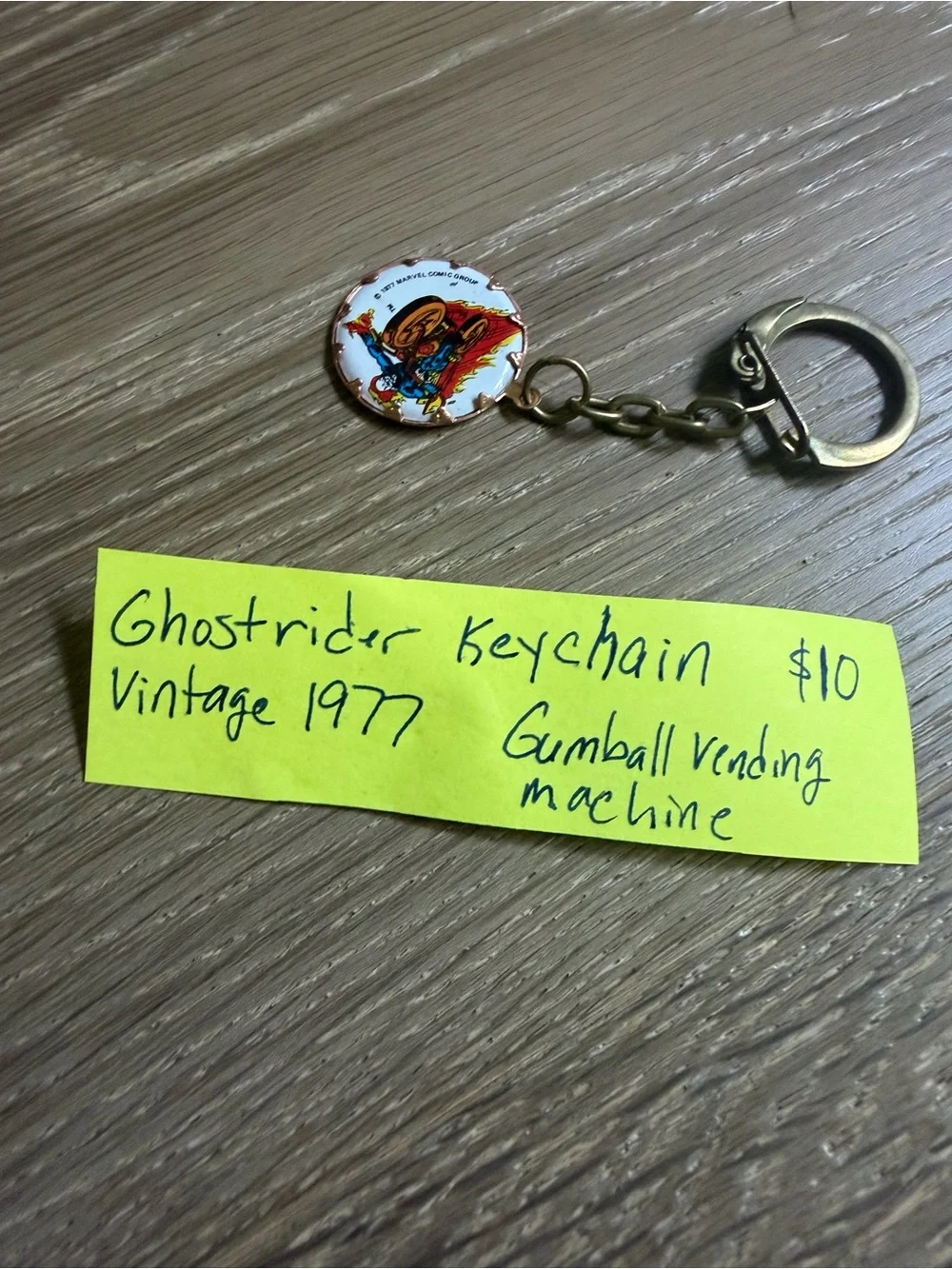 Ghost rider marvel comics Vintage Motorcycle Enamel Keychain 1977